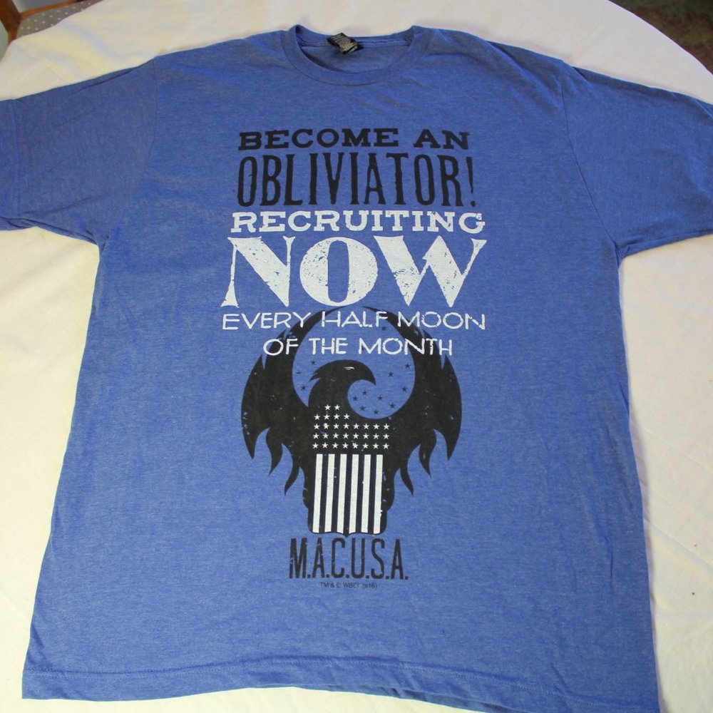 Harry potter  become a obliviator large blue shirt